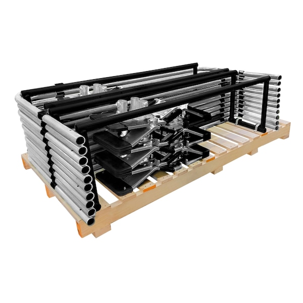 Frontline Universal 5 ft Guardrails with Bases Complete Kit 50 ft, Galvanized GUS05HDG - main